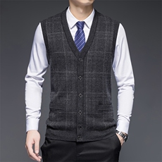 SW2843男士2023年秋季新款纯羊毛长袖针织开衫休闲背心P148，男装针织衫/毛衣，电商B360
