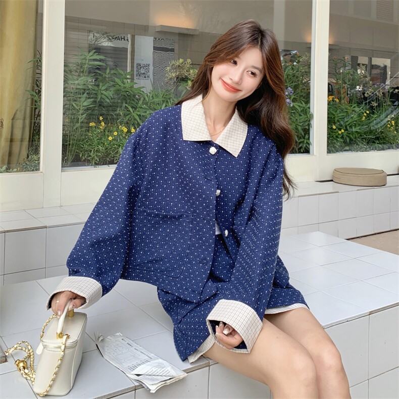 26春新款-轻奢高级感撞色波点设计格纹半裙套装2602-P175K288,女装套装/套裙,2B190