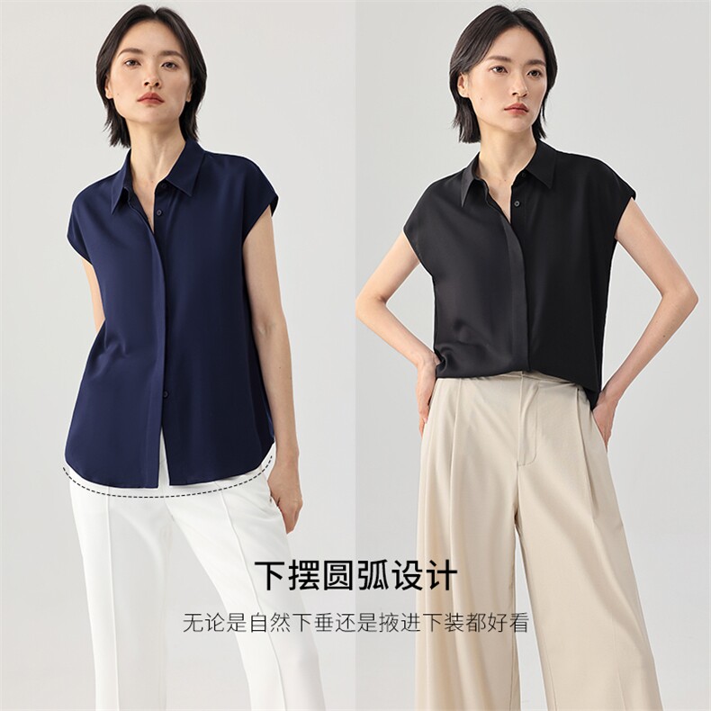 女装简约优雅法式衬衫无袖通勤女减龄2025年春季图片