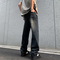 美式街头牛仔裤男直筒宽松欧美高街vibe风长裤子N905-P48，男装牛仔裤，星座308B-2