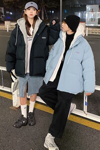 2021情侣装棉衣加厚连帽假两件拼接棉服棉袄 A071-Y280-P120图片