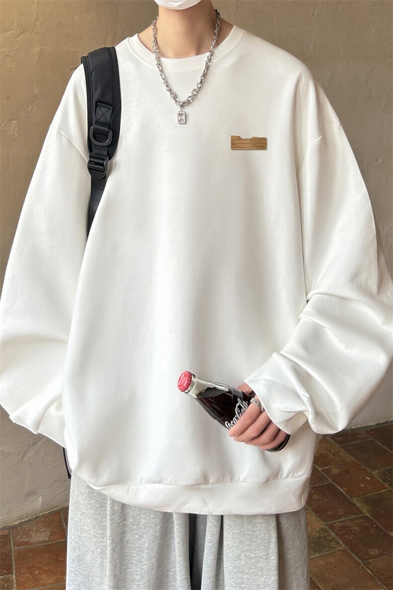 控38简约帅气百搭长袖t恤男大码卫衣T4293-P25加绒款-P35,男装卫衣,电商A040