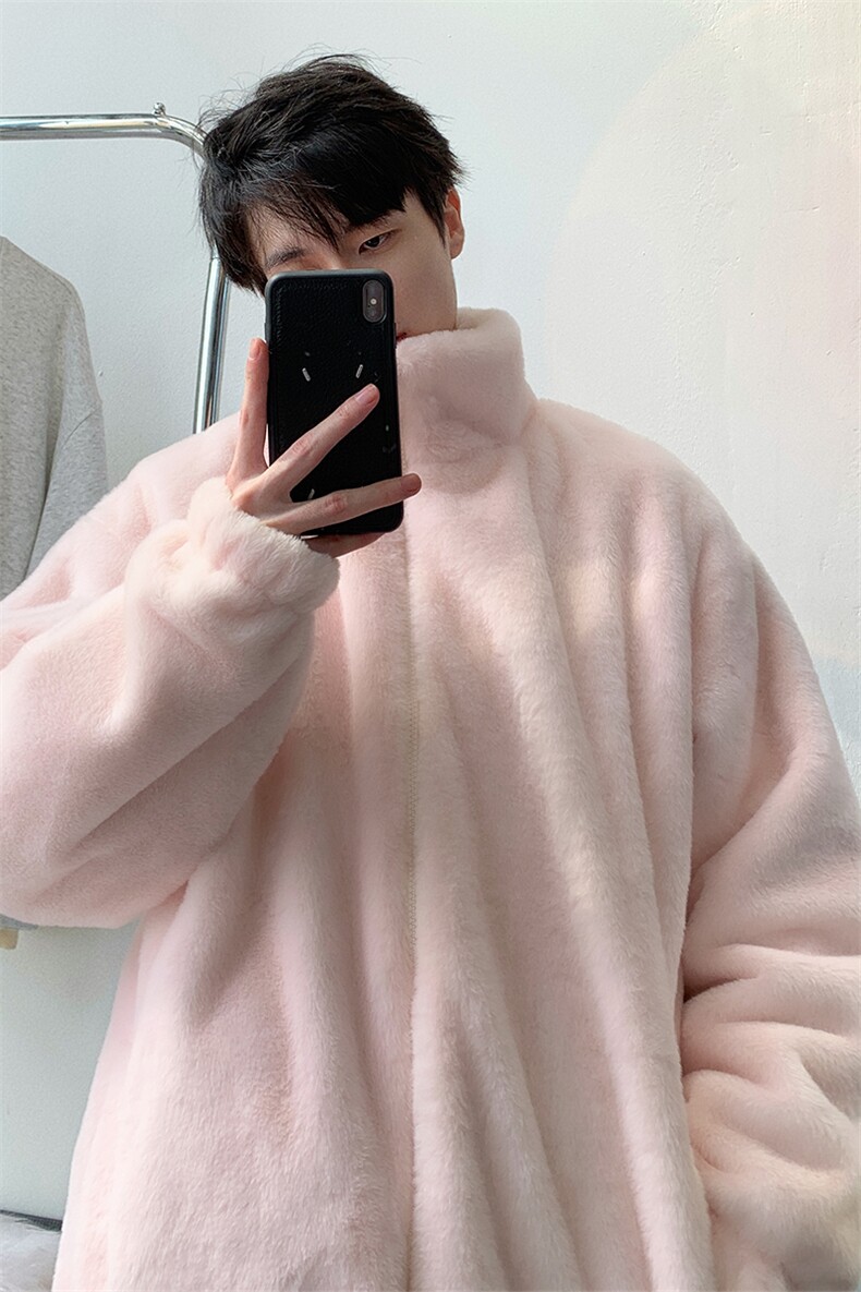 夹棉保暖外套D2660-TP75128日系休闲仿兔毛温柔软糯外套男,男装棉衣,电商A102