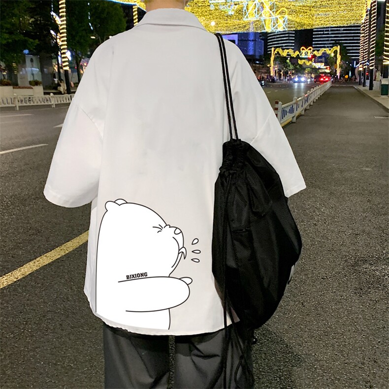 ！夏款港风冰丝衬衣男黑寸衫男白短袖衬衫男DXC281-P30,男装衬衫,电商B371