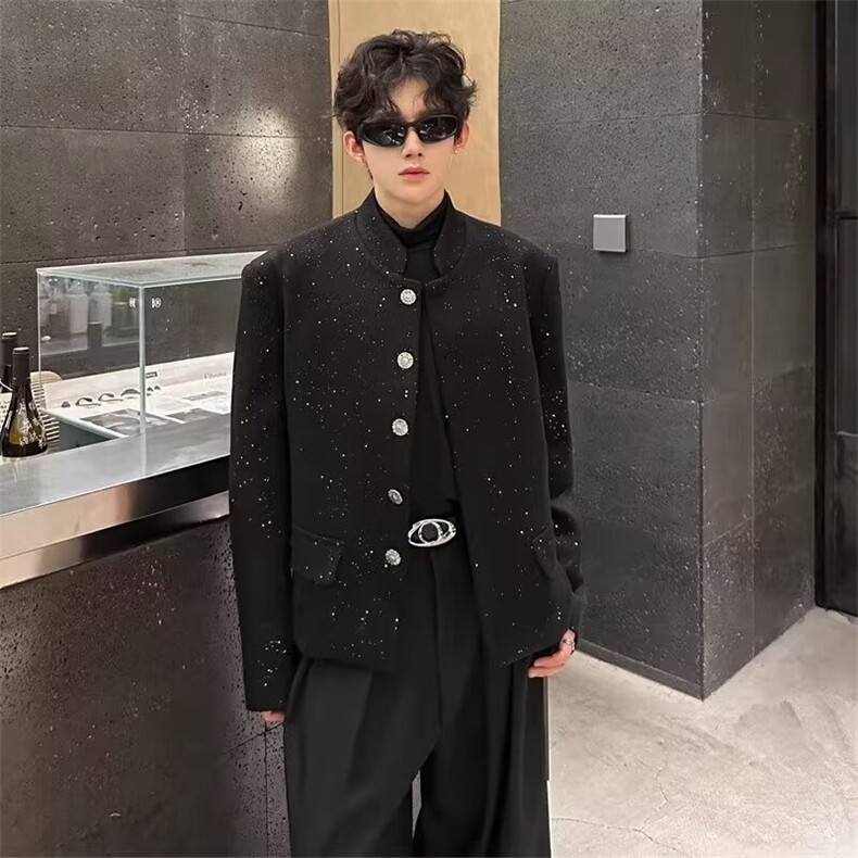 1506/QXZ390/P66韩版潮流宽松港风西装外套男春秋百搭休闲西服,男装西服套装,星座1506