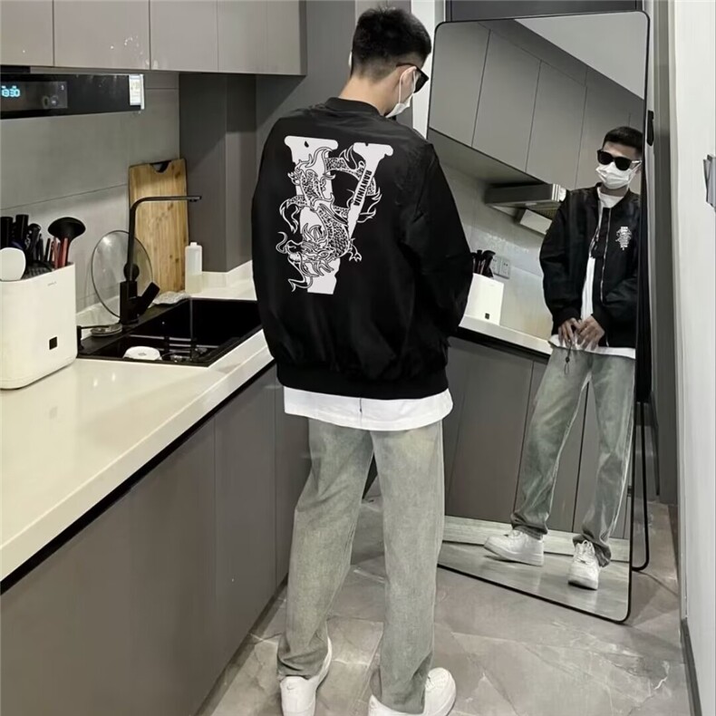 潮拉链棒球领外穿长袖春秋标准款新款宽松外套夹克男JK549/P48,男装夹克,星座506