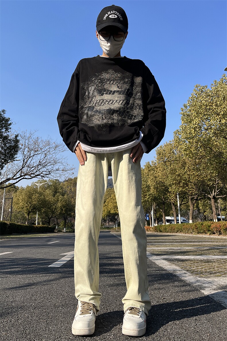 2024春款修身微喇复古弹力牛仔裤715-6-BK01P50,男装牛仔裤,星座715-6
