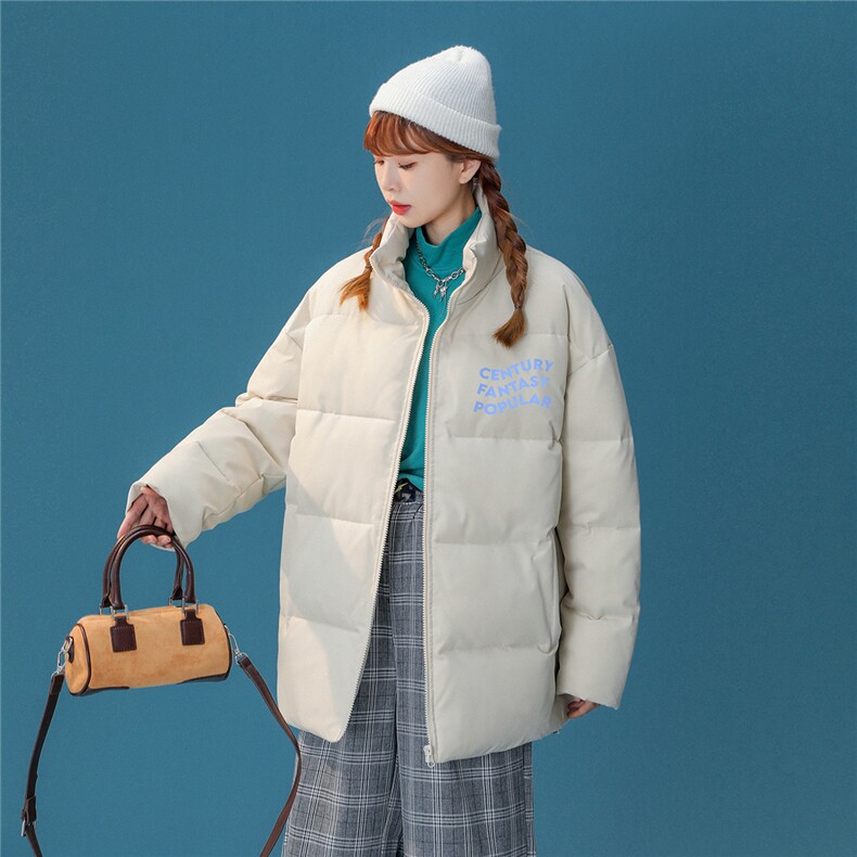 中性风22冬季新款港风字母印花立领棉服TPMY59P65控99特批无差价,男装棉衣,A247A