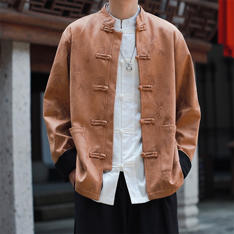 2025新款新中式大码麂皮夹克外套现货男士上衣JK1818-P110控188图片