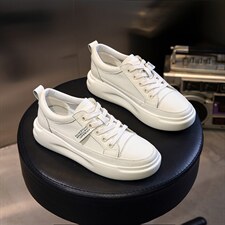 真皮小白鞋2023春季女鞋新款大码厚底女鞋运动女士平底鞋休闲鞋女，女鞋休闲鞋，电商A223