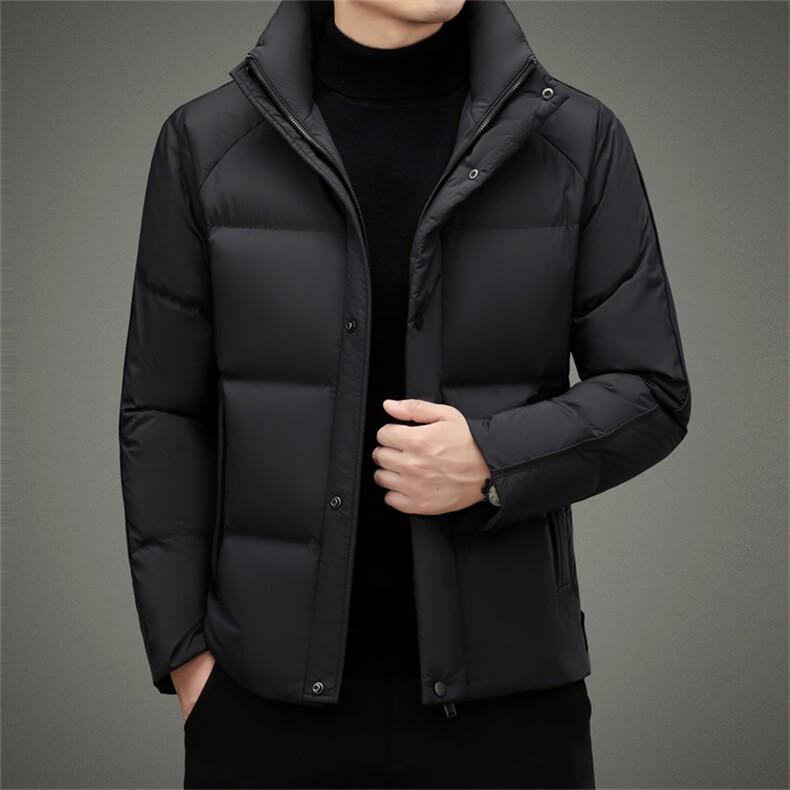 新款中年男士商务休闲羽绒服上衣冬季男装加厚保暖白鸭绒外套,男装羽绒服,电商B212（原钱塘6029）