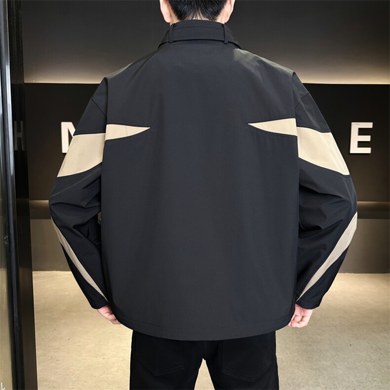 复古撞色拼接立领冲锋衣外套男开衫外套夹克棒球服JK01575-P73,男装夹克,星座308B-2