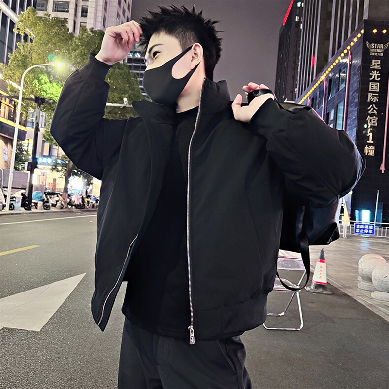 B41/P118控158冬季跑量立领加厚棉衣男士痞帅简约外套袄子棉服黑1图片