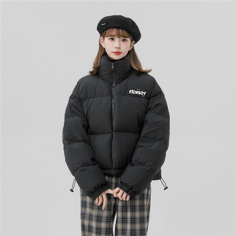 中性风23冬季时尚百搭宽松字母印花棉服外套MY502P85控118,男装棉衣,A247A