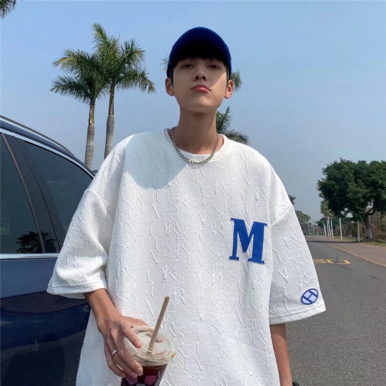男圆领T恤宽松短袖刺绣T恤S012P24,男装T恤,星座1116-2