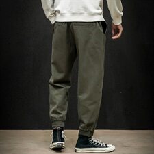 2021春季新日系马切达大码拼接布标男束脚九分裤休闲裤K2021-P45，男装休闲裤，电商A001
