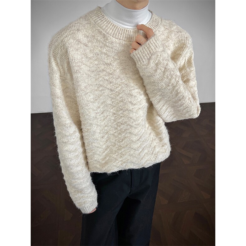 痞帅时尚情侣款上衣潮搭复古风宽松休闲毛衣HY831TP45无差价，男装针织衫/毛衣，电商A102B