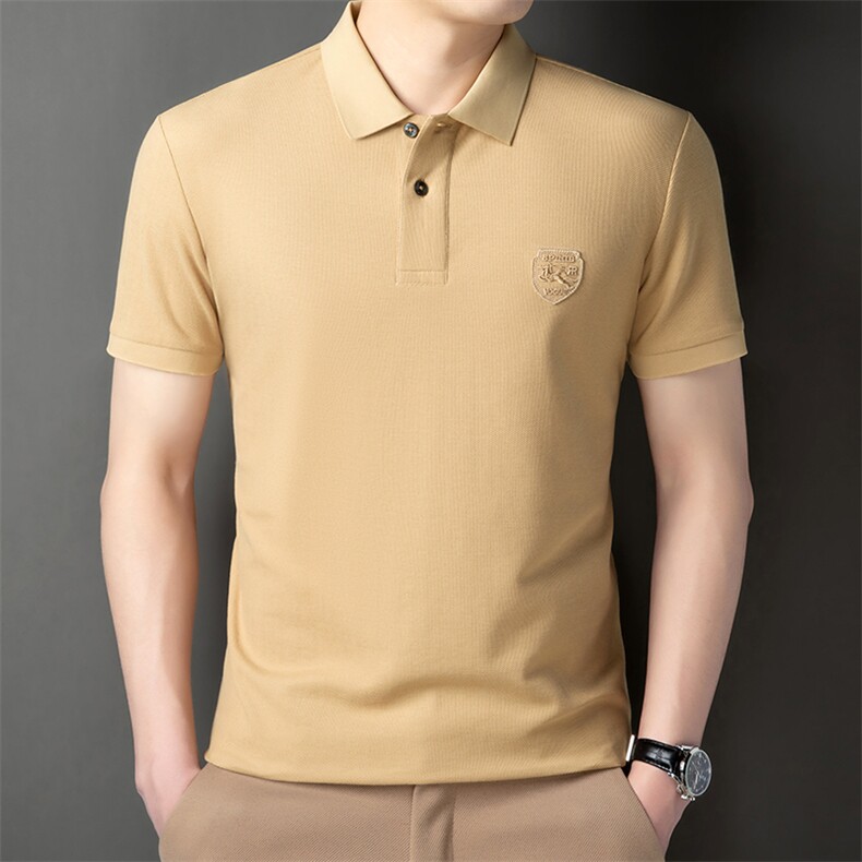 2024纯棉休闲款Polo衫男短袖夏季青年百搭T恤男上衣HP7740-P55,男装Polo衫,星座1105-3