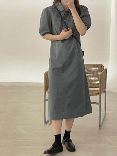 韩系小翻领连衣裙，女装连衣裙，莎纯希