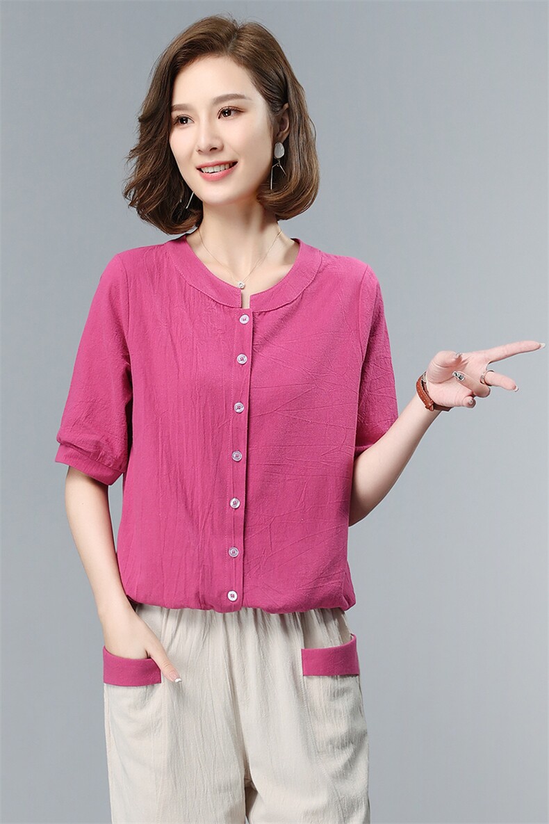 2021夏装新款短袖衫T恤女韩版宽松百搭上衣中年妈妈文艺小衫,女装T恤,依恋蒂丝