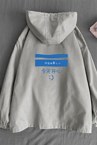 JK41033-P85纯棉连帽夹克男士大码工装夹克男外套男图片
