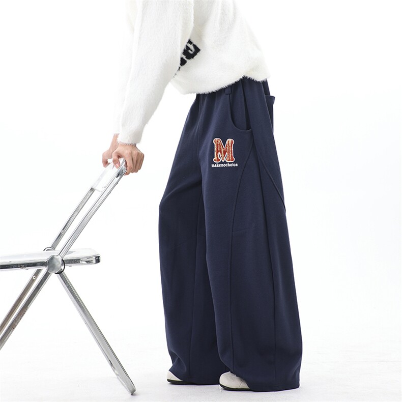 美式格子裙摆屁帘休闲卫裤女宽松慵懒风运动阔腿裤潮KZ0876-P53，男装休闲裤，星座308B-2