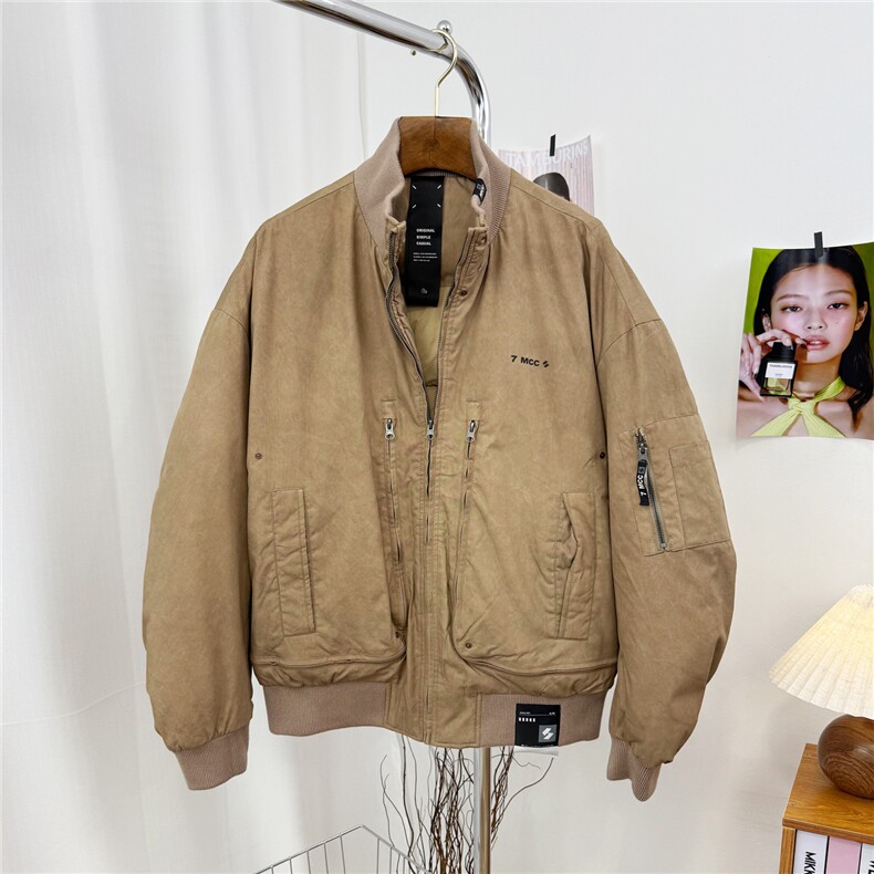 立领飞行员白鸭绒羽绒服外套男  D213-W080-P380图片