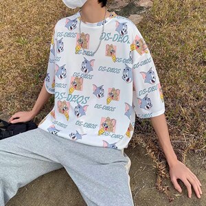 男圆领T恤宽松短袖T613P25图片