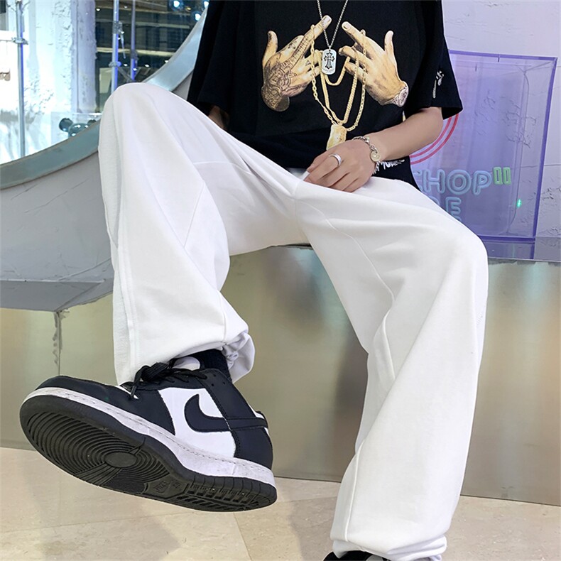品质高街设计潮牌休闲裤男垂坠感宽松阔腿男裤DK7861-P60-控78图片