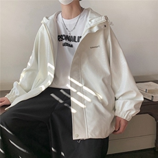 港风连帽鳄鱼纹PU皮衣大码情侣休闲冲锋衣夹克男JK8744P90控128，男装夹克，星座226-1