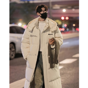 美式连帽90白鸭绒羽绒被艺考长款加厚情侣羽绒服外套男H918 P298图片
