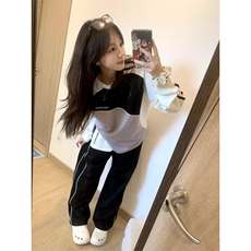 5387-P50华棉复合学院风撞色圆领韩版卫衣薄款/加绒，女装卫衣/绒衫，星座617A-2