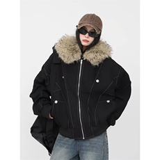 美式毛领座山雕棉服男女情侣冬季加厚保暖工装棉衣SW876P89，男装棉衣，星座1112-1