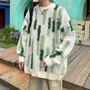秋冬撞色套头毛衣男宽松百搭针织衫潮学生打底毛线衣M7107-P55图片