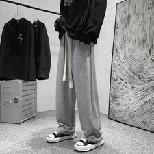 爆卖100万+纯棉包边品质升级大码情侣编织抽绳休闲裤男K2128P50，男装休闲裤，电商A073