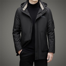 DJ011钱塘2020-3中年男士商务休闲连帽冬季厚款羽绒服货稳P250，男装羽绒服，钱塘207-3