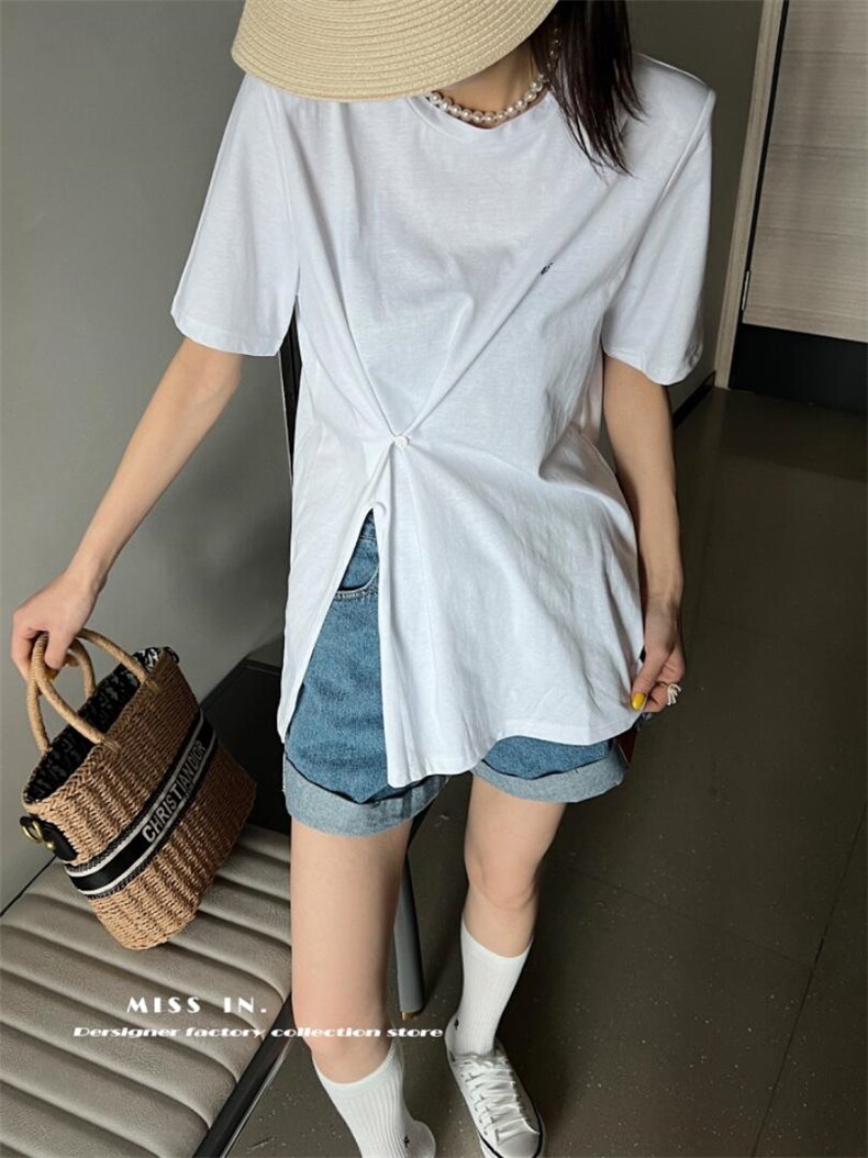 现货小众设计师款垫肩T糖果色，其它，蜜思印·金