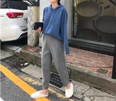 2024秋季新款纯色包芯纱奶奶裤通勤百搭，女装休闲裤，松航羊绒