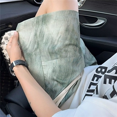 扎染冰丝短裤男夏季薄款潮牌美式凉感休闲中裤宽松直筒速干五分裤，男装牛仔裤，星座506A