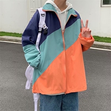 潮牌港风春季潮牌外套男生复古拼接撞色工装夹克宽松W1709-P52，男装夹克，星座512-4