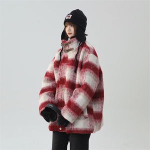 毛呢美式重磅小香风外套秋冬格子棉服高街夹克A170-N905-TP100图片