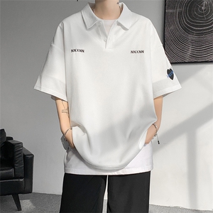 2025夏季新品男士撞色拼接polo衫潮流大码半袖上衣 PL02 P45图片