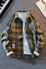 9903-P26元主推格子潮流百搭个性彩标设计时尚休闲男款衬衫，男装衬衫，星座1706