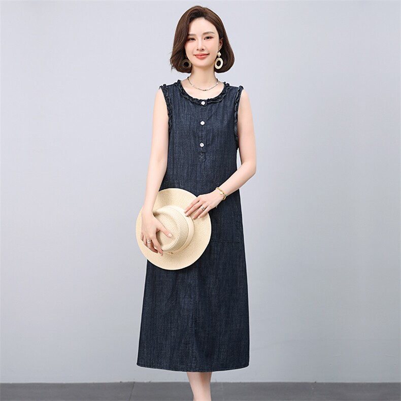 2025年夏季牛仔背心连衣裙,女装连衣裙,小林双子