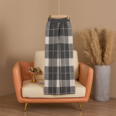 气质羊毛阔腿裤女高腰加厚针织垂感宽松显瘦外穿羊毛直筒裤子女，女装休闲裤，西欧羊绒