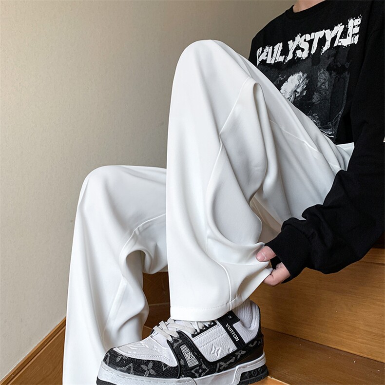 8XL-M 特大码休闲百搭垂坠感西裤直筒宽松长裤西装裤男K926P55图片
