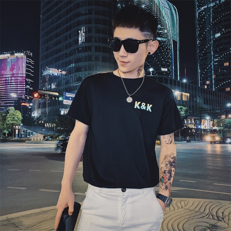 312A-T69-P38新款社会小伙短袖T恤修身潮流男士半袖体恤B,男装T恤,星座312A-5