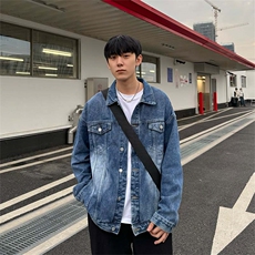 港风宽松休闲牛仔外套夹克男做旧水洗美式情侣上衣JK03-P78控108，男装夹克，星座218-5