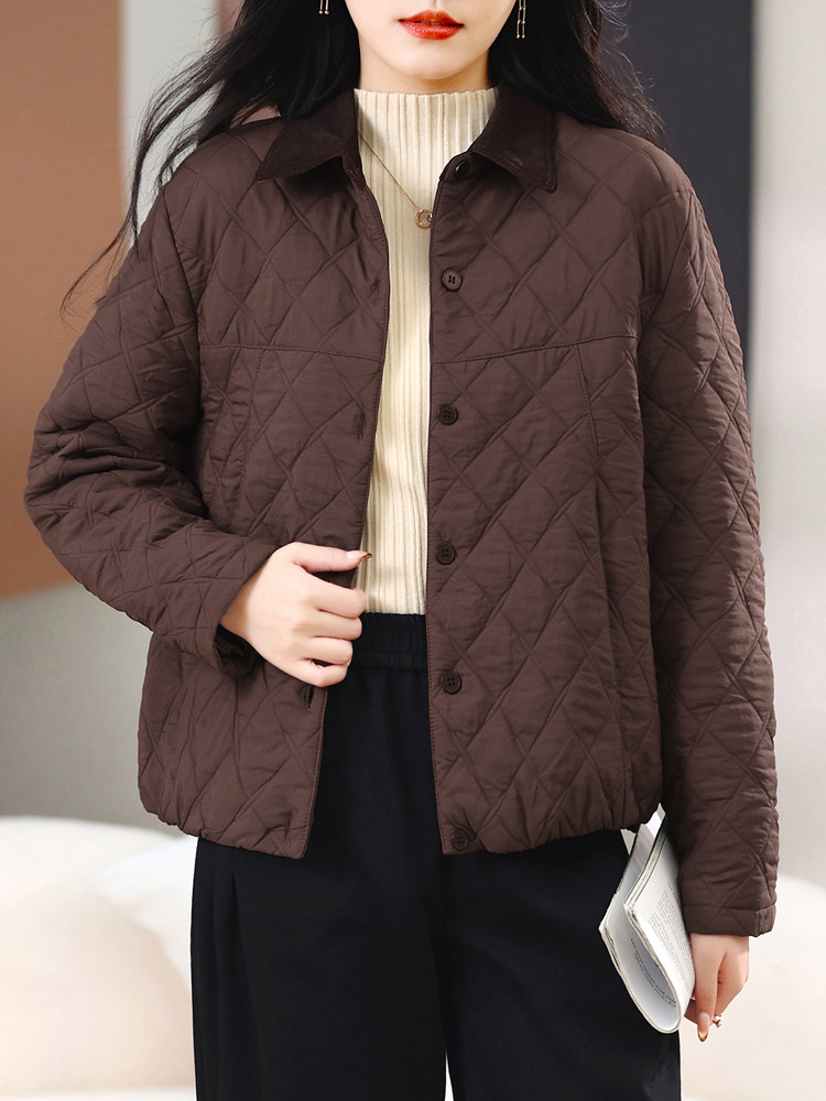 保暖外套冬妈妈款休闲百搭气质夹克上衣,女装棉衣/棉服,璐依舞