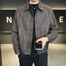 美式皮衣男2026新款秋季复古潮牌宽松机车皮夹克A313-2582-P165，男装夹克，电商A313